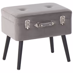 Storage Stool MALLARD Velvet Grey