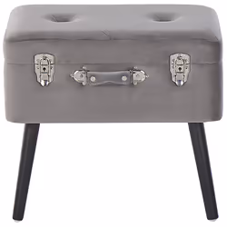 Storage Stool MALLARD Velvet Grey