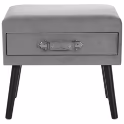 1 Drawer Bedside Table EUROSTAR Velvet Grey