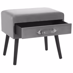 1 Drawer Bedside Table EUROSTAR Velvet Grey