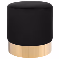 Pouffe SOPHIA Velvet Black 39 cm 39 cm 40 cm