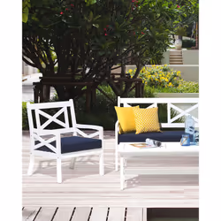 Garden Chair BALTIC Acacia Wood Navy Blue
