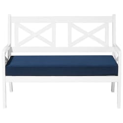 Garden Bench with Cushion BALTIC 121 cm Acacia Wood White