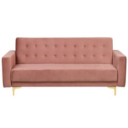 Sofa Bed ABERDEEN Velvet Pink 3 Seater