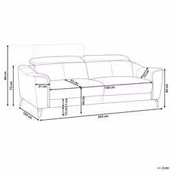 Sofa NARWIK Leather Golden Brown 3 Seater