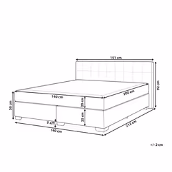 Divan Bed Fabric ADMIRAL 140 x 200 cm (EU Double) Black