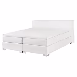 Divan Bed Faux Leather PRESIDENT 140 x 200 cm (EU Double) White