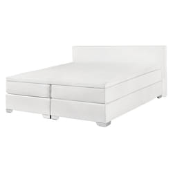 Divan Bed Faux Leather PRESIDENT 140 x 200 cm (EU Double) White