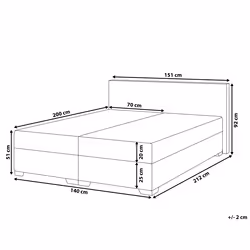Divan Bed Faux Leather PRESIDENT 140 x 200 cm (EU Double) White