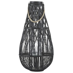 Lantern TONGA Bamboo Wood 77 cm Black