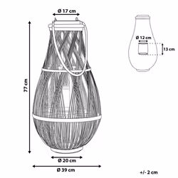 Lantern TONGA Bamboo Wood 77 cm Black