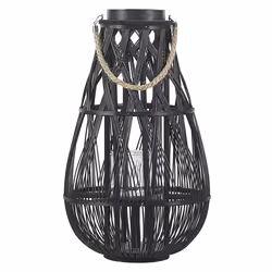 Lantern TONGA Bamboo Wood 56 cm Black