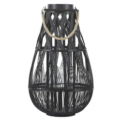 Lantern TONGA Bamboo Wood 56 cm Black