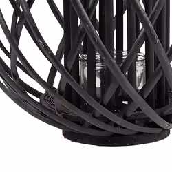 Lantern SAMOA Wood 41 cm Black