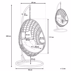Hanging Chair with Stand ARPINO PE Rattan Beige