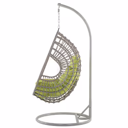 Hanging Chair with Stand ARPINO PE Rattan Beige - Additional view 4