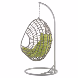 Hanging Chair with Stand ARPINO PE Rattan Beige - Additional view 5