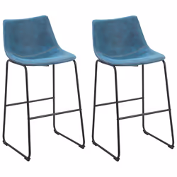 Set of 2 Bar Chairs FRANKS Sea Blue
