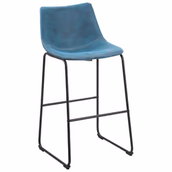 Set of 2 Bar Chairs FRANKS Sea Blue