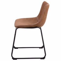 Set of 2 Dining Chairs BATAVIA Golden Brown