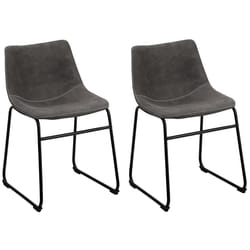 Set of 2 Dining Chairs BATAVIA Dark Grey