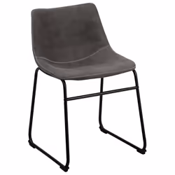 Set of 2 Dining Chairs BATAVIA Dark Grey