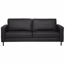 Living Room Set SAVALEN Leather Black 4 Seater