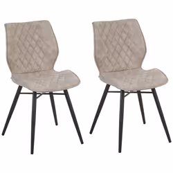 Set of 2 Dining Chairs LISLE Beige