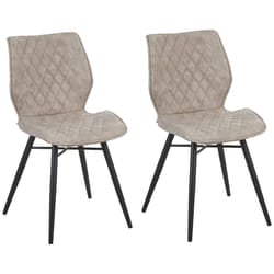 Set of 2 Dining Chairs LISLE Beige