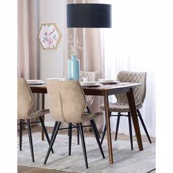 Set of 2 Dining Chairs LISLE Beige