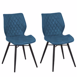 Set of 2 Dining Chairs LISLE Sea Blue