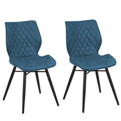 Set of 2 Dining Chairs LISLE Sea Blue