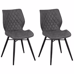 Set of 2 Dining Chairs LISLE Grey