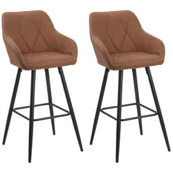 Set of 2 Bar Chairs DARIEN Golden Brown