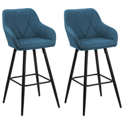 Set of 2 Bar Chairs DARIEN Sea Blue