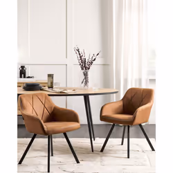 Set of 2 Dining Chairs MONEE Golden Brown
