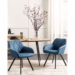 Set of 2 Dining Chairs MONEE Sea Blue