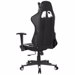 Office Chair Swivel GAMER Faux Leather White