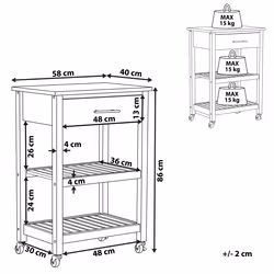 Kitchen Trolley HIUMA Wood White