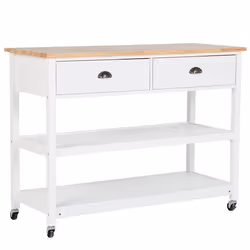 Kitchen Trolley NAVARINO Wood White