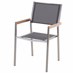 Set of 6 Garden Chairs GROSSETO Stainless Steel Grey