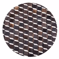 Round Cowhide Area Rug 140 cm Brown ALPKOY