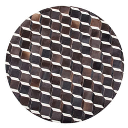 Round Cowhide Area Rug 140 cm Brown ALPKOY