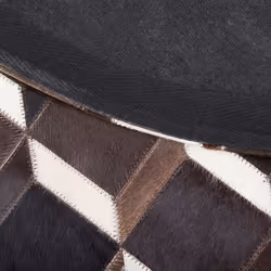 Round Cowhide Area Rug 140 cm Brown ALPKOY