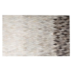 Leather Rug White and Grey 160 x 230 cm MALDAN