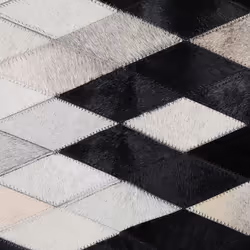 Leather Rug Black and White 140 x 200 cm MALDAN