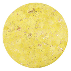 Round Cowhide Area Rug 140 cm Yellow ZEYTIN