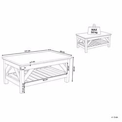 Coffee Table SAVANNAH Brown/ White
