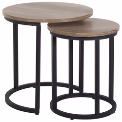 Set of 2 Side Tables DIXIE Brown