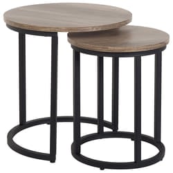 Set of 2 Side Tables DIXIE Brown